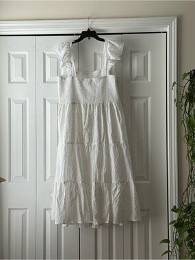 White Tiered Sundress with Ruffle Straps
